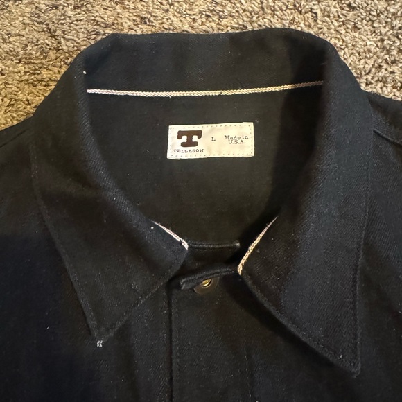 Tellason Coverall Jacket Japanese Selvedge Denim Black 13.5 oz. Large L - Picture 4 of 6
